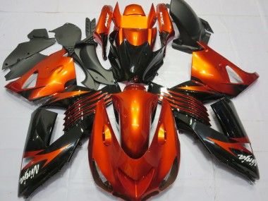 2006-2011 Orange Glossy Black Kawasaki ZX14R Motorcycle Fairings Canada