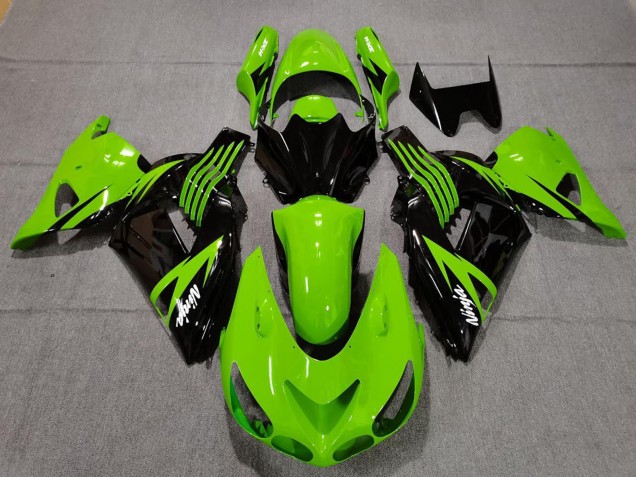2006-2011 Green Glossy Black White Ninja Kawasaki ZX14R Motorcycle Fairings Canada