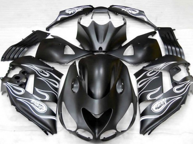 2006-2011 Matte Black Silver Flame Kawasaki ZX14R Motorcycle Fairings Canada