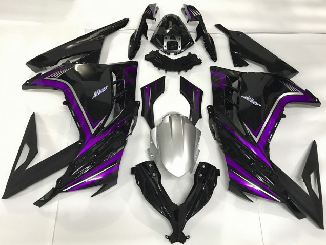 2013-2017 Glossy Black Purple Kawasaki Ninja 300 Motorcycle Fairings Canada