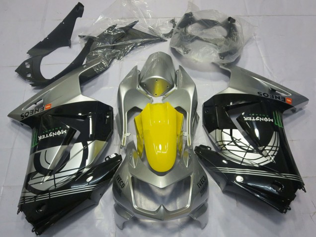 2008-2012 Silver Yellow Glossy Black Kawasaki Ninja 250 Motorcycle Fairings Canada