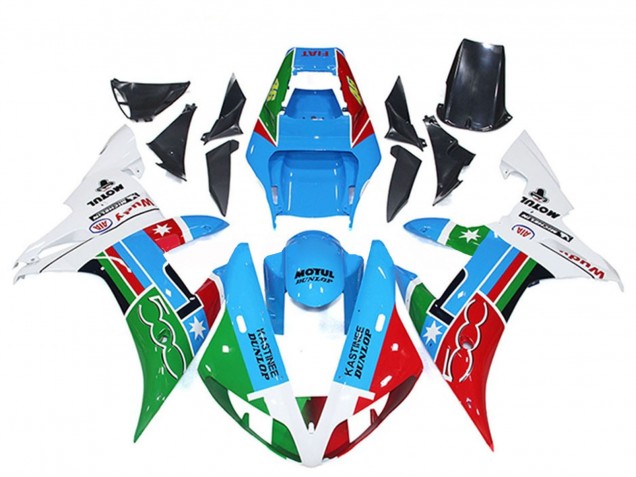 2002-2003 White Blue Red Green Motul Michelin Dunlop Yamaha R1 Motorcycle Fairings Canada