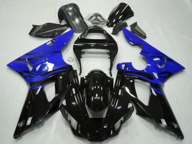2000-2001 Blue Glossy Black Flame Yamaha R1 Motorcycle Fairings Canada