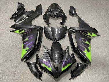 2007-2008 Carbon Fiber Green Purple Flame Yamaha R1 Motorcycle Fairings Canada