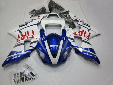 2000-2001 White Blue Red Fiat Motul Yamaha R1 Motorcycle Fairings Canada