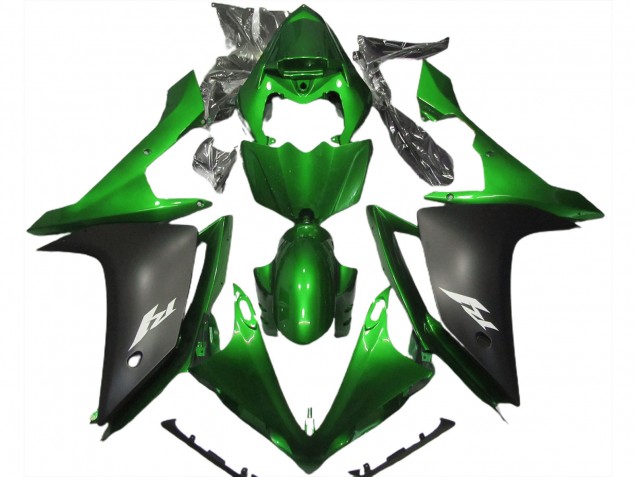 2007-2008 Green Matte Black Yamaha R1 Motorcycle Fairing Canada