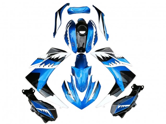 2015-2018 Blue White Black Shark Yamaha R3 Motorcycle Fairing Canada