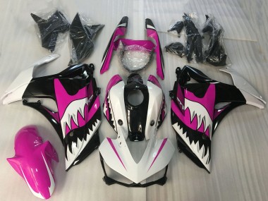 2015-2018 White Pink Glossy Black Shark Yamaha R3 Motorcycle Fairings Canada