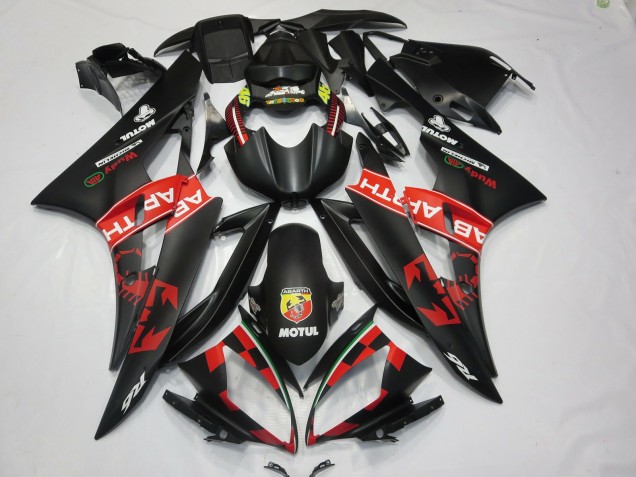2006-2007 Matte Black Red Abarth Motul Michelin Yamaha R6 Motorcycle Fairings Canada