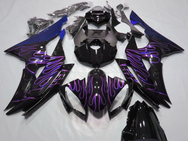 2008-2016 Blue Glossy Black Purple Flame Yamaha R6 Motorcycle Fairings Canada