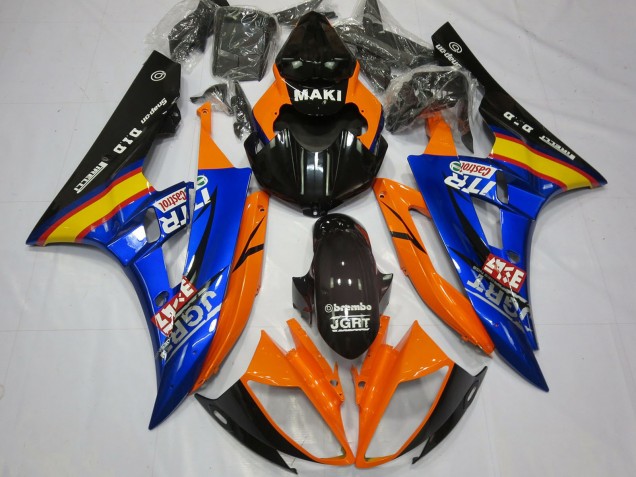 2006-2007 Orange Blue Glossy Black Castrol Yamaha R6 Motorcycle Fairings Canada