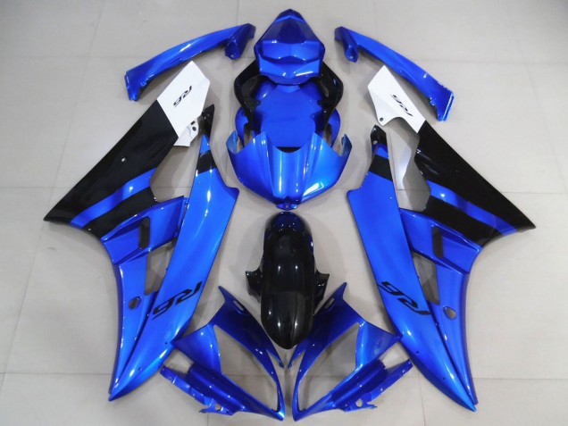 2006-2007 White Blue Glossy Black Yamaha R6 Motorcycle Fairings Canada