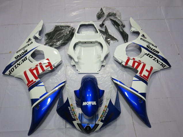 2003-2004 White Blue Red Fiat Motul Dunlop Yamaha R6 Motorcycle Fairings Canada