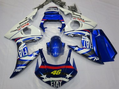 2003-2004 White Blue Fiat Michelin Motul 46 Yamaha R6 Motorcycle Fairings Canada