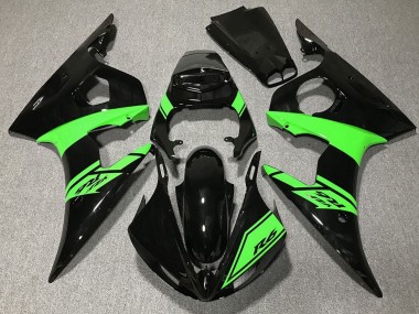 2003-2004 Glossy Black Green Yamaha R6 Motorcycle Fairings Canada