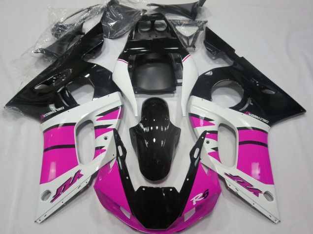1998-2002 White Pink Glossy Black Yamaha R6 Motorcycle Fairings Canada
