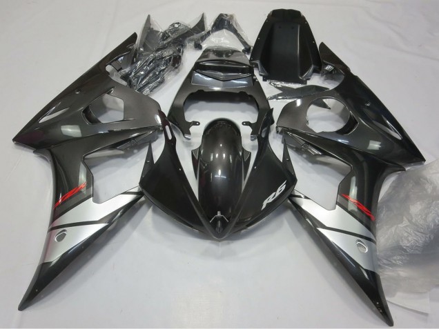 2005 Glossy Black Silver Yamaha R6 Motorcycle Fairings Canada