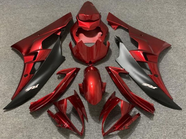 2006-2007 Red Matte Black Yamaha R6 Motorcycle Fairings Canada