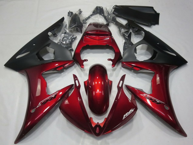 2005 Dark Red Matte Black Yamaha R6 Motorcycle Fairings Canada