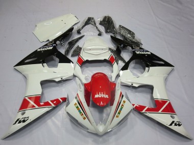 2005 White Red Glossy Black Motul Yamaha R6 Motorcycle Fairings Canada
