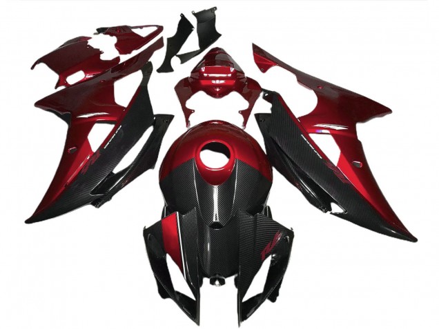 2008-2016 Red Black Carbon Fiber Style Yamaha R6 Motorcycle Fairings Canada