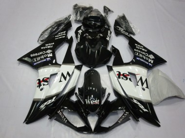 2008-2016 Glossy Black White West Michelin Yamaha R6 Motorcycle Fairings Canada