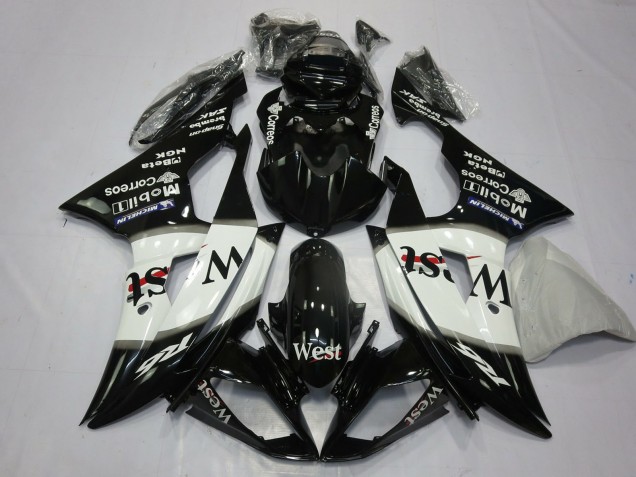 2008-2016 Glossy Black White West Michelin Yamaha R6 Motorcycle Fairings Canada