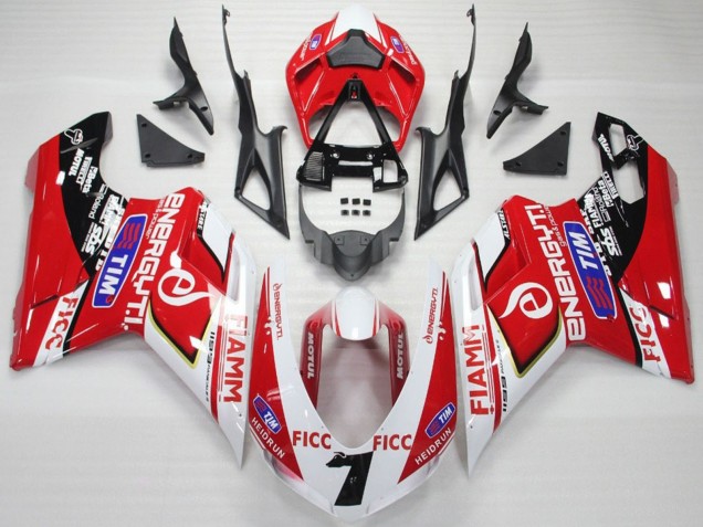 2007-2014 White Red Blue Glossy Black Ficc Fiamm 7 Ducati 848 1098 1198 Motorcycle Fairings Canada