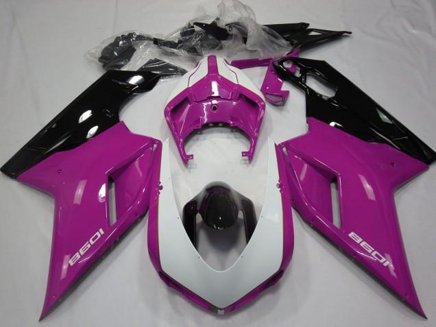 2007-2014 Pink White Glossy Black Ducati 1098 Motorcycle Fairings Canada