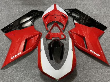 2007-2014 White Red Glossy Black Ducati 848 Motorcycle Fairings Canada