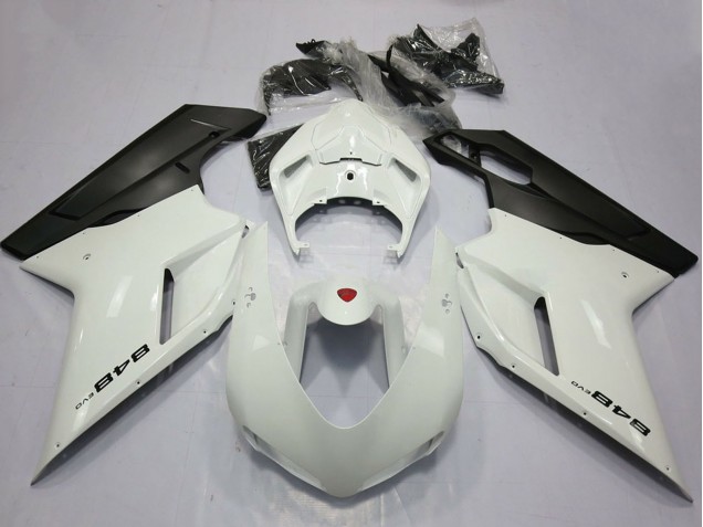 2007-2014 Pearl White Matte Black Ducati 848 Motorcycle Fairings Canada