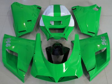 1993-2005 Glossy Green White Ducati 996 Motorcycle Fairings Canada