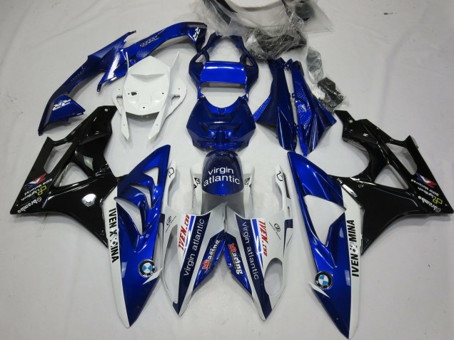 2009-2014 White Blue Glossy Black Virgin Atlantic BMW S1000RR Motorcycle Fairings Canada