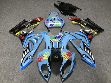 2009-2014 Light Blue Black Shark Hands BMW S1000RR Motorcycle Fairings Canada
