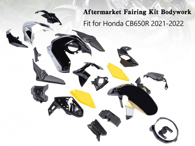 2019-2022 Black Yellow Honda CB650R Motorcycle Fairings Canada