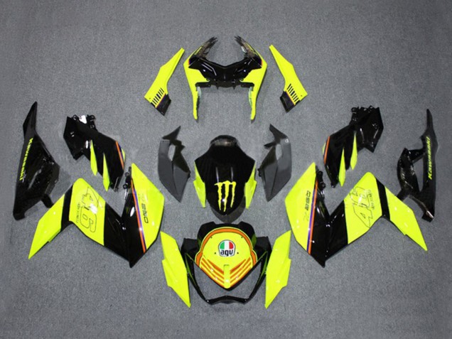 2015-2016 Yellow Glossy Black Monster Kawasaki Z250/Z300 Motorcycle Fairings Canada