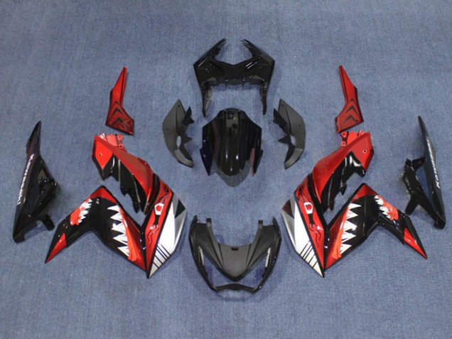 2015-2016 Red White Glossy Black Shark Kawasaki Z250/Z300 Motorcycle Fairings Canada