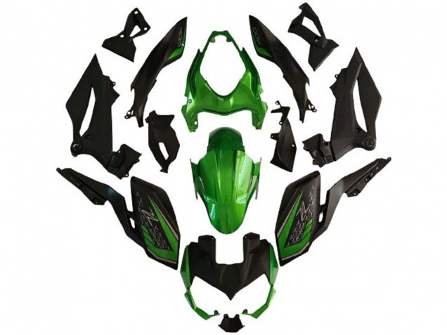 2018-2024 Green Matte Black Kawasaki Z400 Motorcycle Fairings Canada