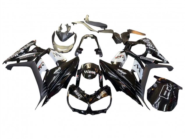 2010-2016 Glossy Black Gold White Mobil West Kawasaki Z1000SX Motorcycle Fairings Canada