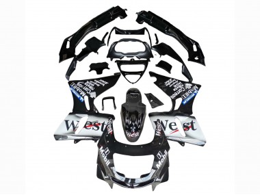 1993-2007 Glossy Black White West Kawasaki ZZR400 Motorcycle Fairings Canada