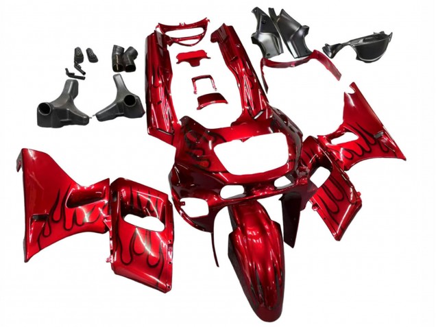 1993-2007 Red Black Flame Kawasaki ZZR400 Motorcycle Fairings Canada