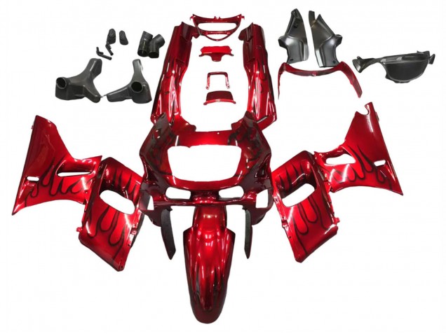 1993-2007 Red Black Flame Kawasaki ZZR400 Motorcycle Fairings Canada