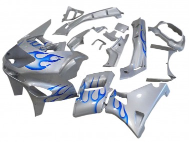 1993-2007 White Blue Flame Kawasaki ZZR400 Motorcycle Fairings Canada