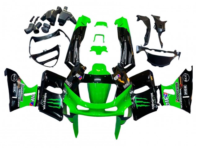 1993-2007 Green Glossy Black Green Monster Elf Touch4 Bridgestone Kawasaki ZZR400 Motorcycle Fairings Canada