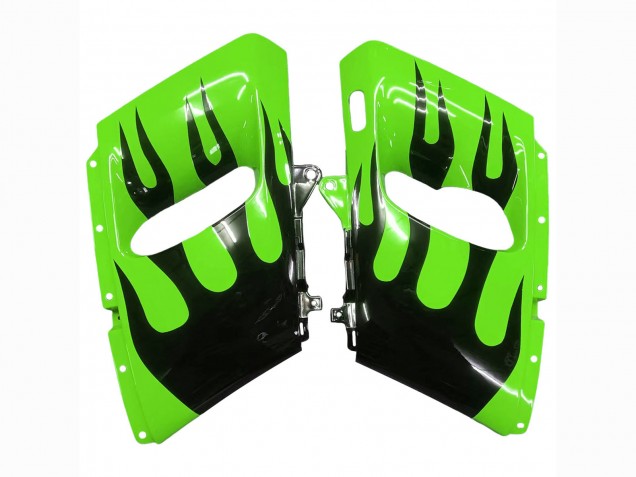 1998-2003 Green Glossy Black Flame Kawasaki ZZR600 Motorcycle Fairings Canada