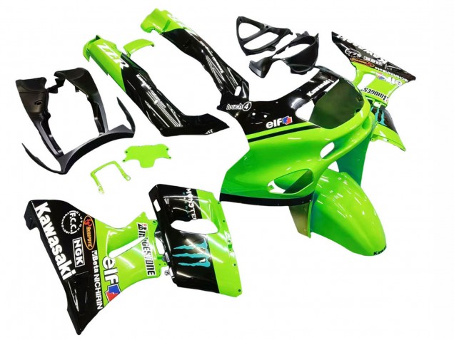 1993-2007 Green Glossy Black Blue Monster Elf Touch4 Bridgestone Kawasaki ZZR400 Motorcycle Fairings Canada