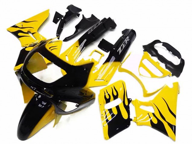 1993-2007 Yellow Black Flame Kawasaki ZZR400 Motorcycle Fairings Canada