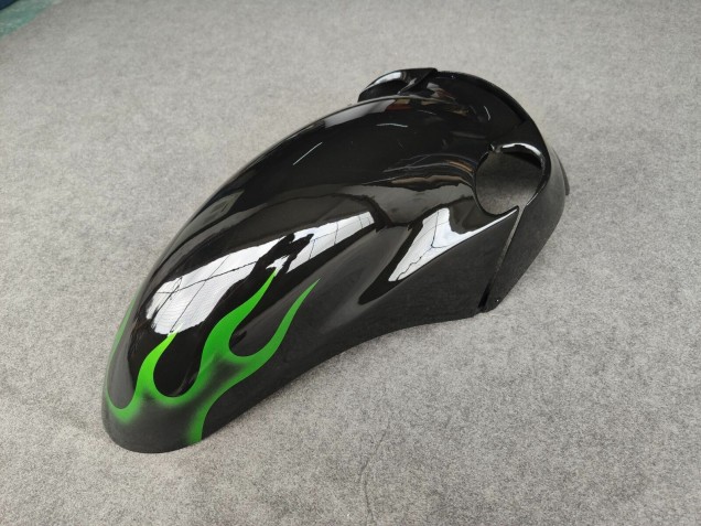 1993-2003 Glossy Black Green Flame Kawasaki ZZR1100 Motorcycle Fairings Canada