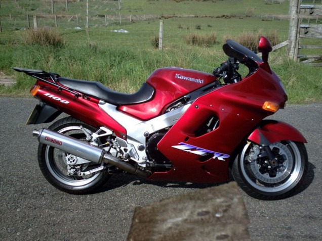 1993-2003 Dark Red Kawasaki ZZR1100 Motorcycle Fairings Canada