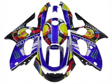 1996-2007 Blue Black White Yellow Monster 46 Yamaha YZF600R Thundercat Motorcycle Fairings Canada